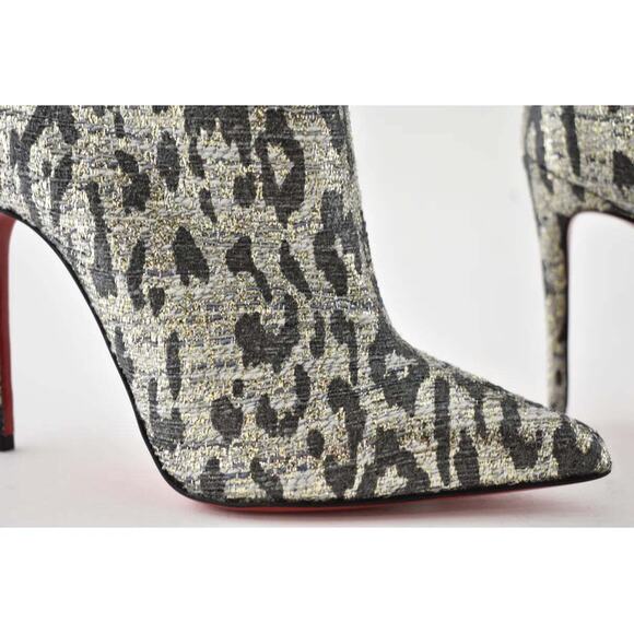 Christian Louboutin So Kate Booty 100 Black Gold Lurex Gigi Ankle Heel Boot 35 - Picture 6 of 8